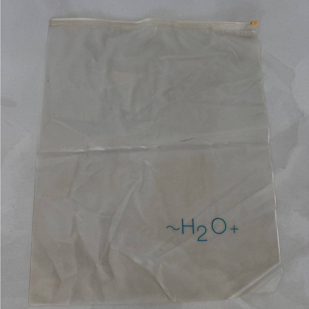 Vintage 1989 H2O+ Clear Poly Logo Zipper Bag Now out of Business